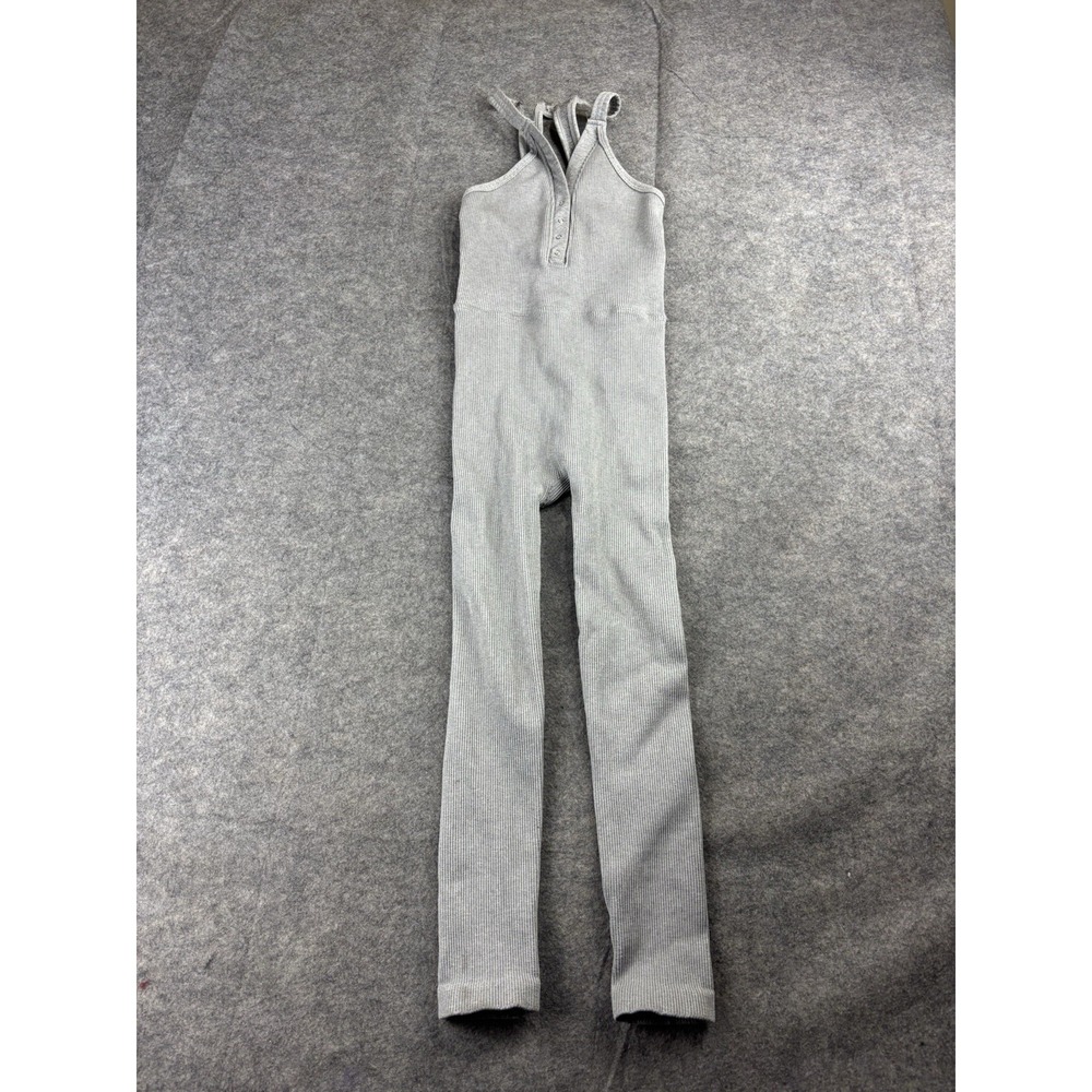 Free People Movement Happiness Runs Henley Romper Gray One Piece Women's XS/S‎